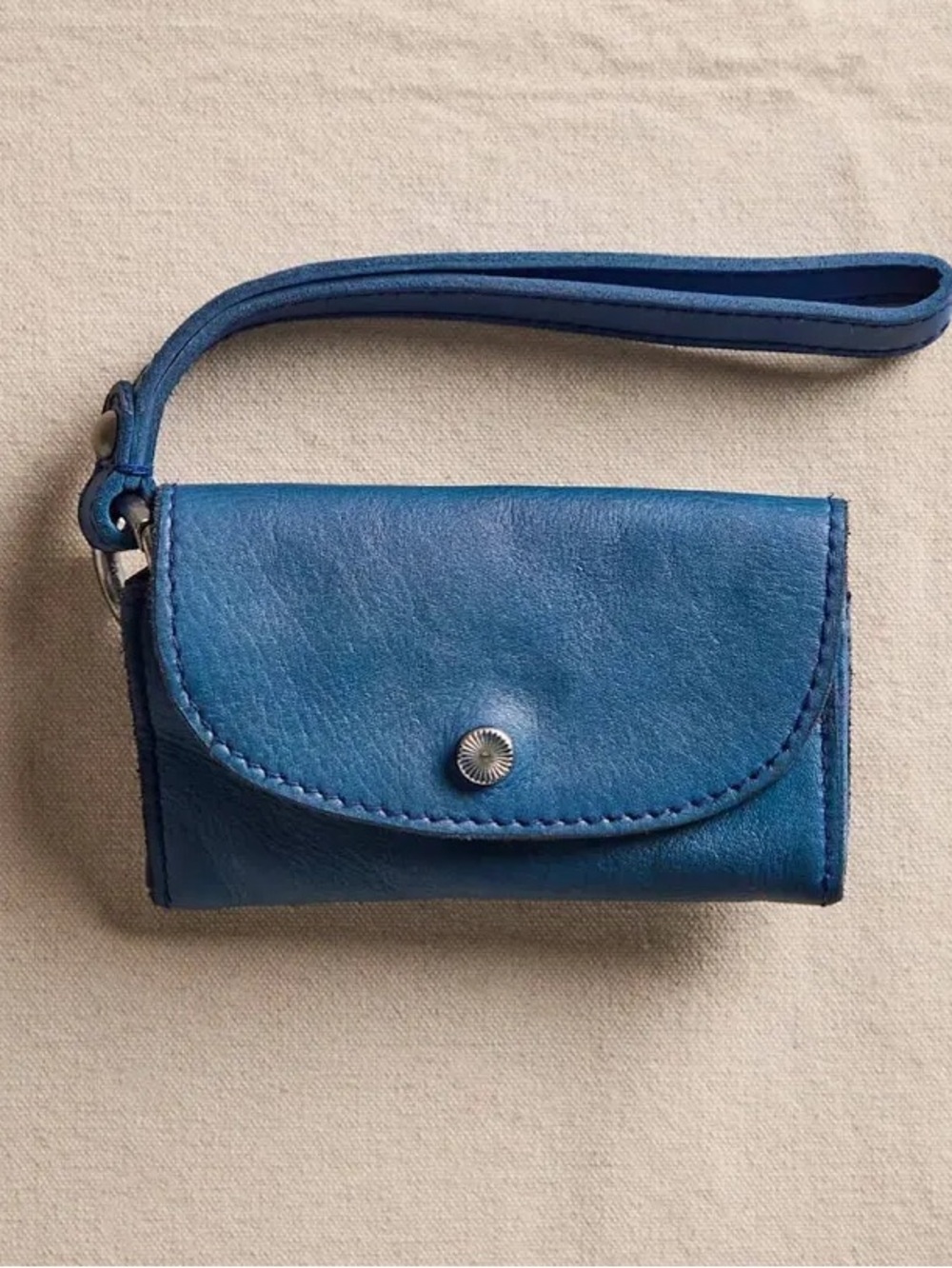 NWT FREE PEOPLE Leather Bag Lanyard | Lapis/Sapphire MSRP $58